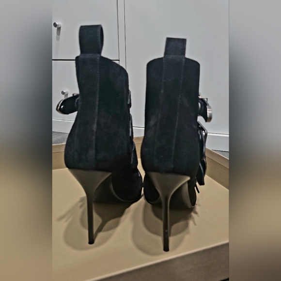 Burberry Black Suede Milner Buckle Ankle Boots, Sexy, Size 7.5 - Picture 10 of 11